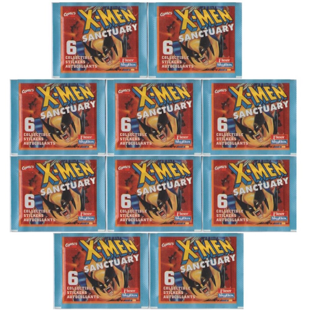 X-Men Sanctuary Collectible Stickers 10 Pack 1996 Panini Fleer/SkyBox Marvel